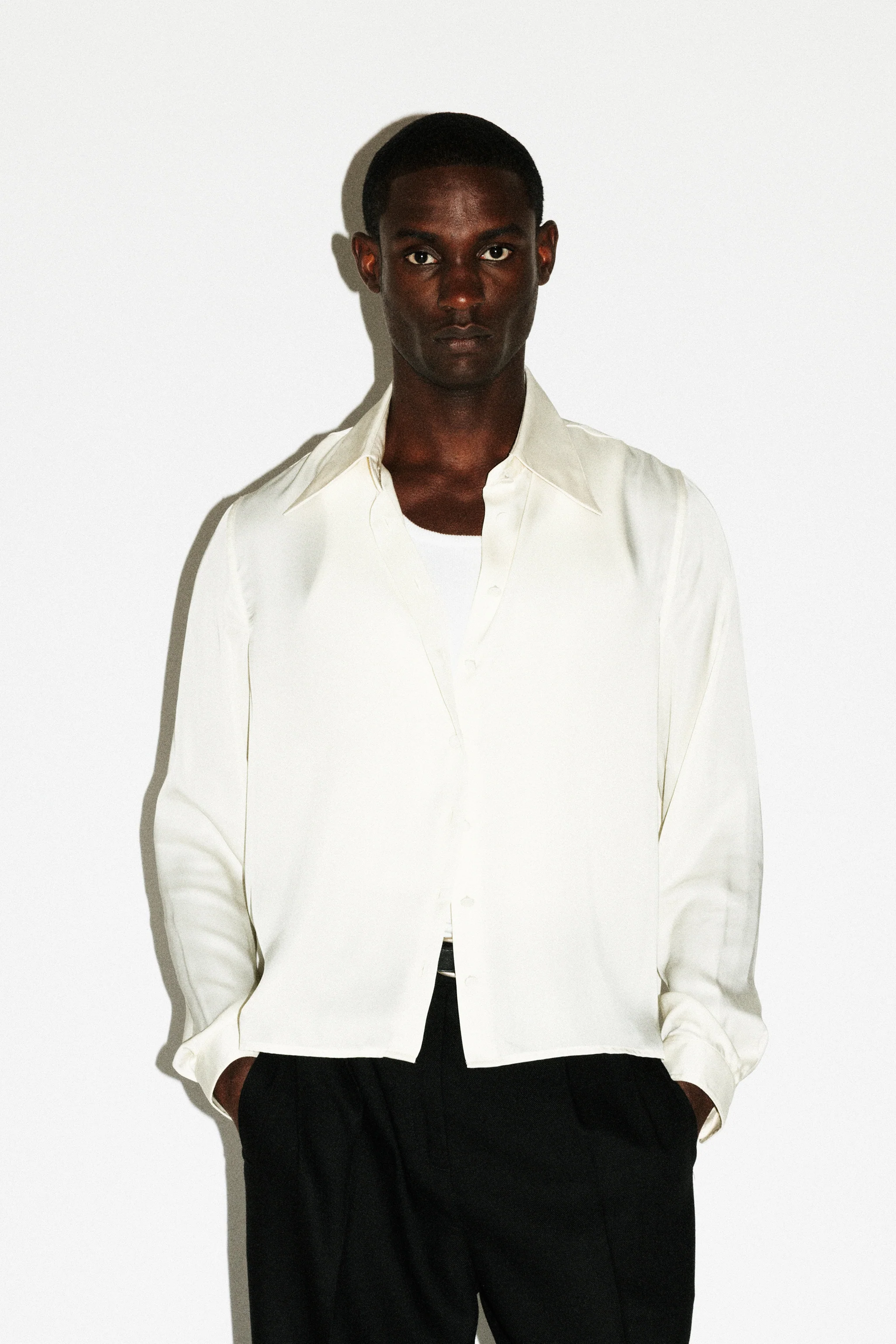 Bedford Fluid Gloss Satin Shirt - Image 6