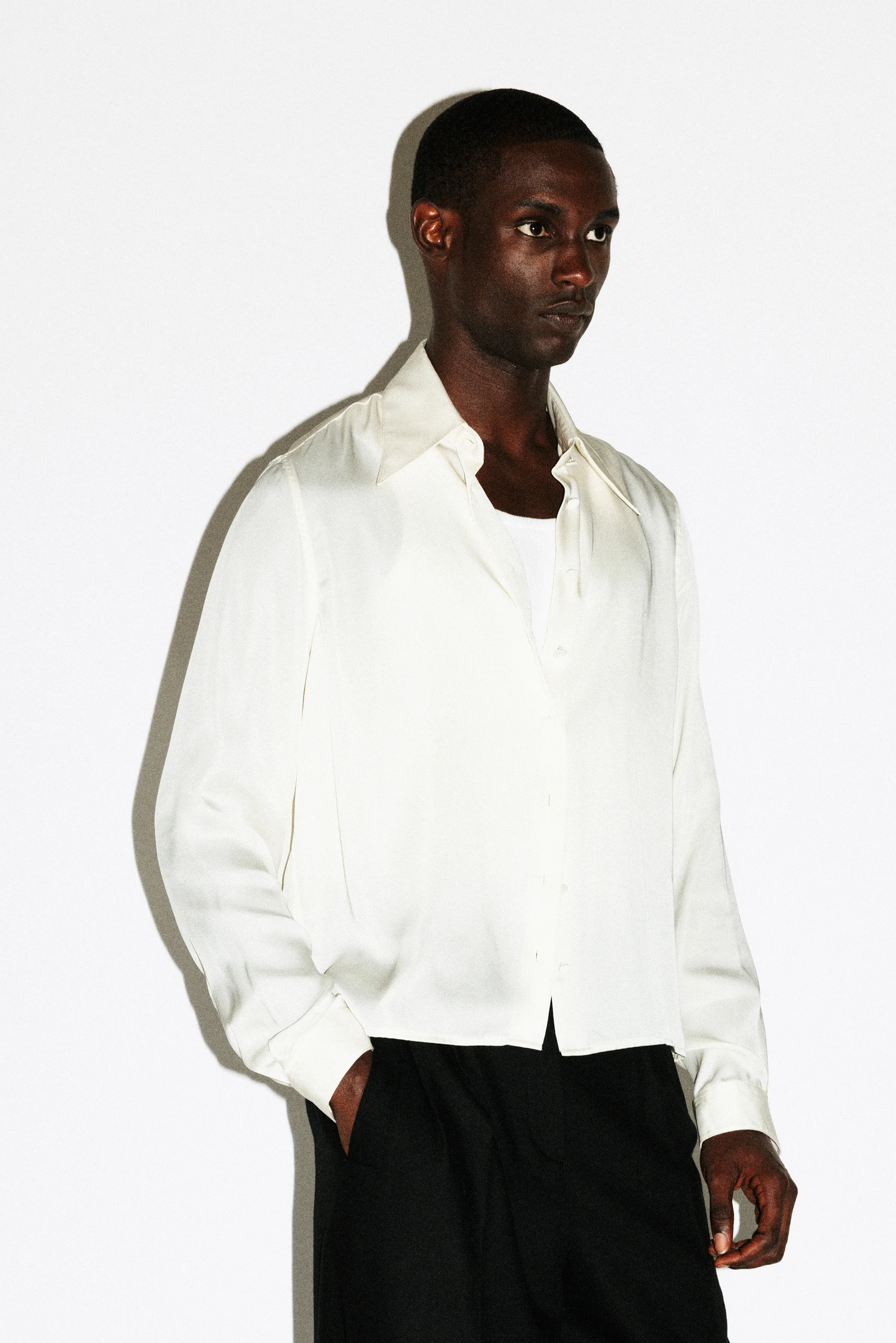 Bedford Fluid Gloss Satin Shirt - Image 8