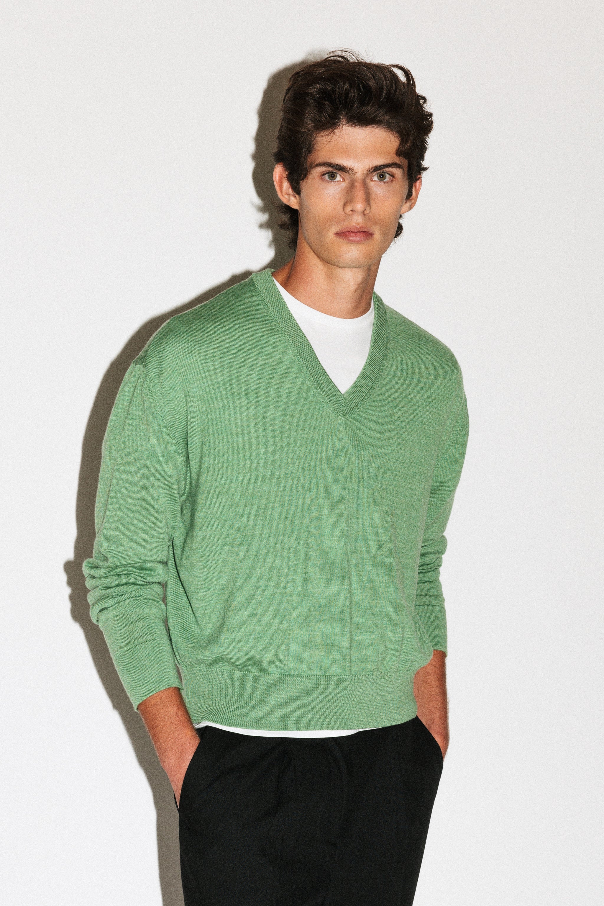 Clinton Low V-Neck Merino Sweater - Image 6