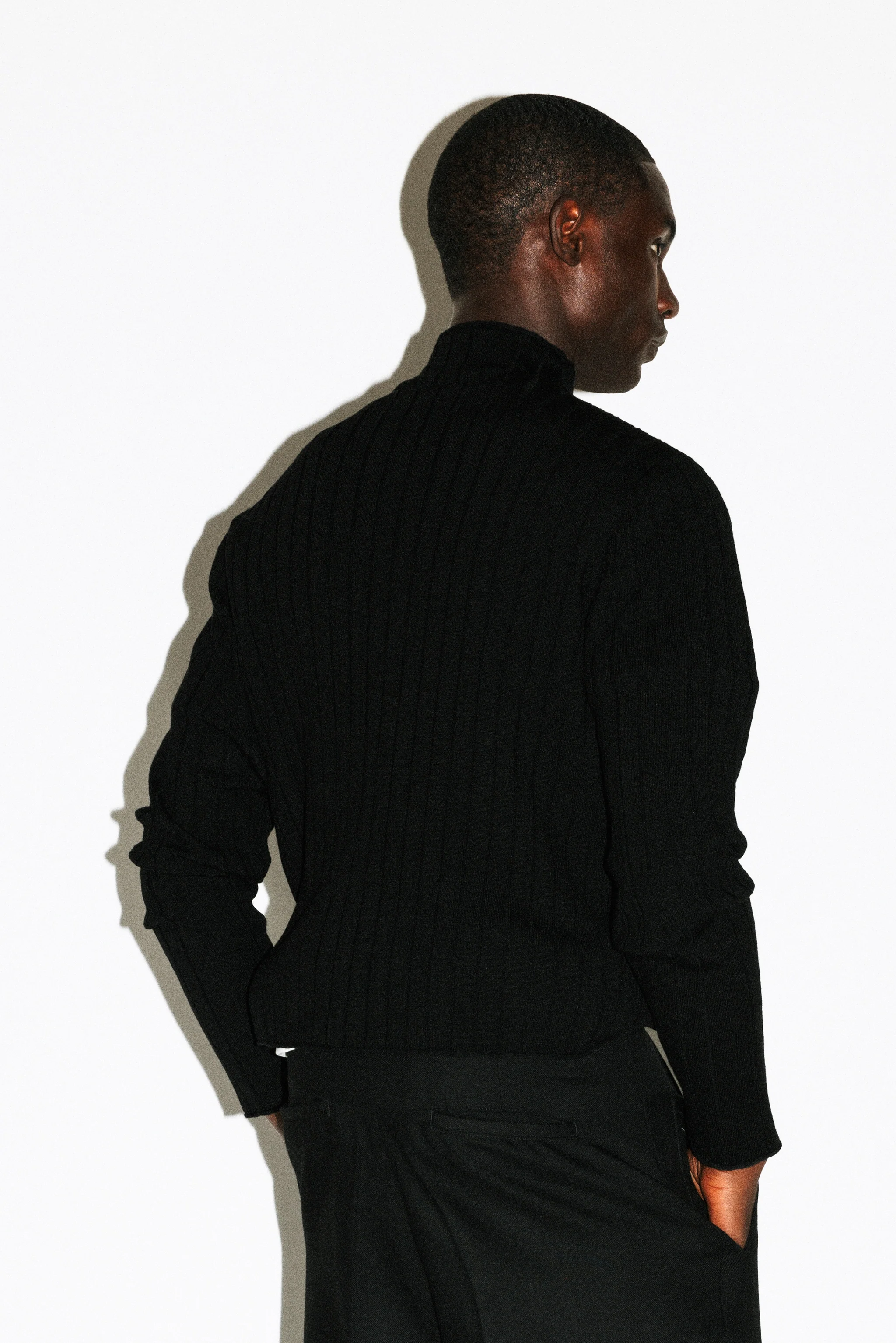 Dayton Slim Ribbed Wool Mockneck - Image 3