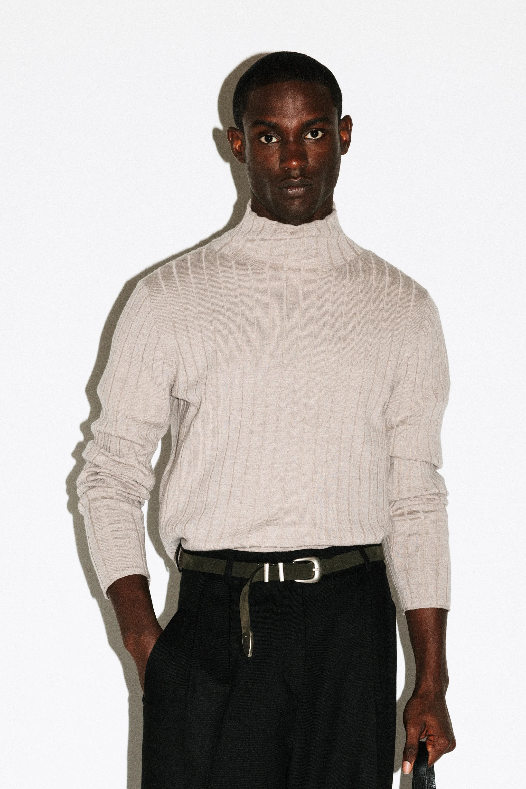 Dayton Slim Ribbed Wool Mockneck - Image 5