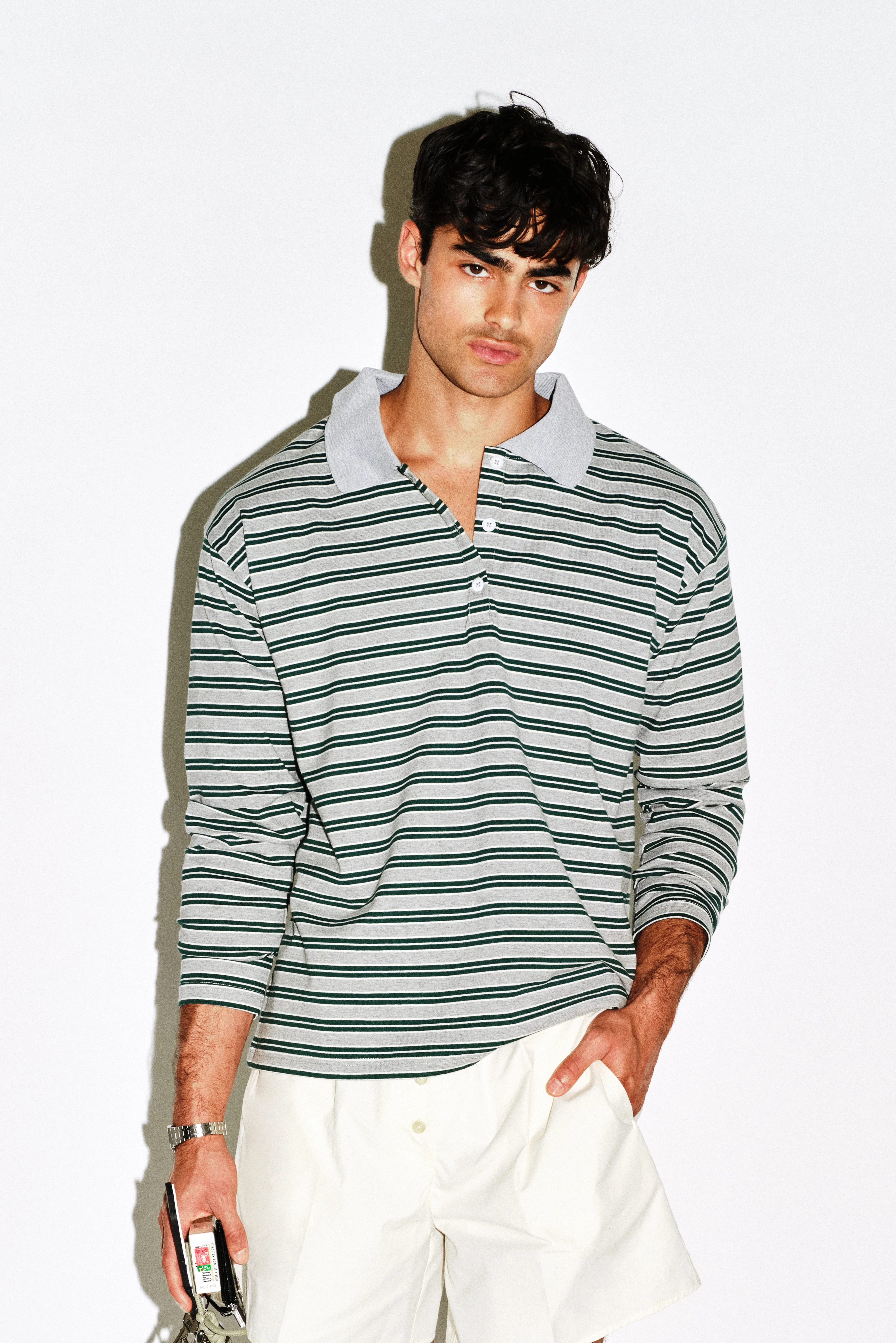 Elwyn Oversized Long Sleeve Polo - Image 10