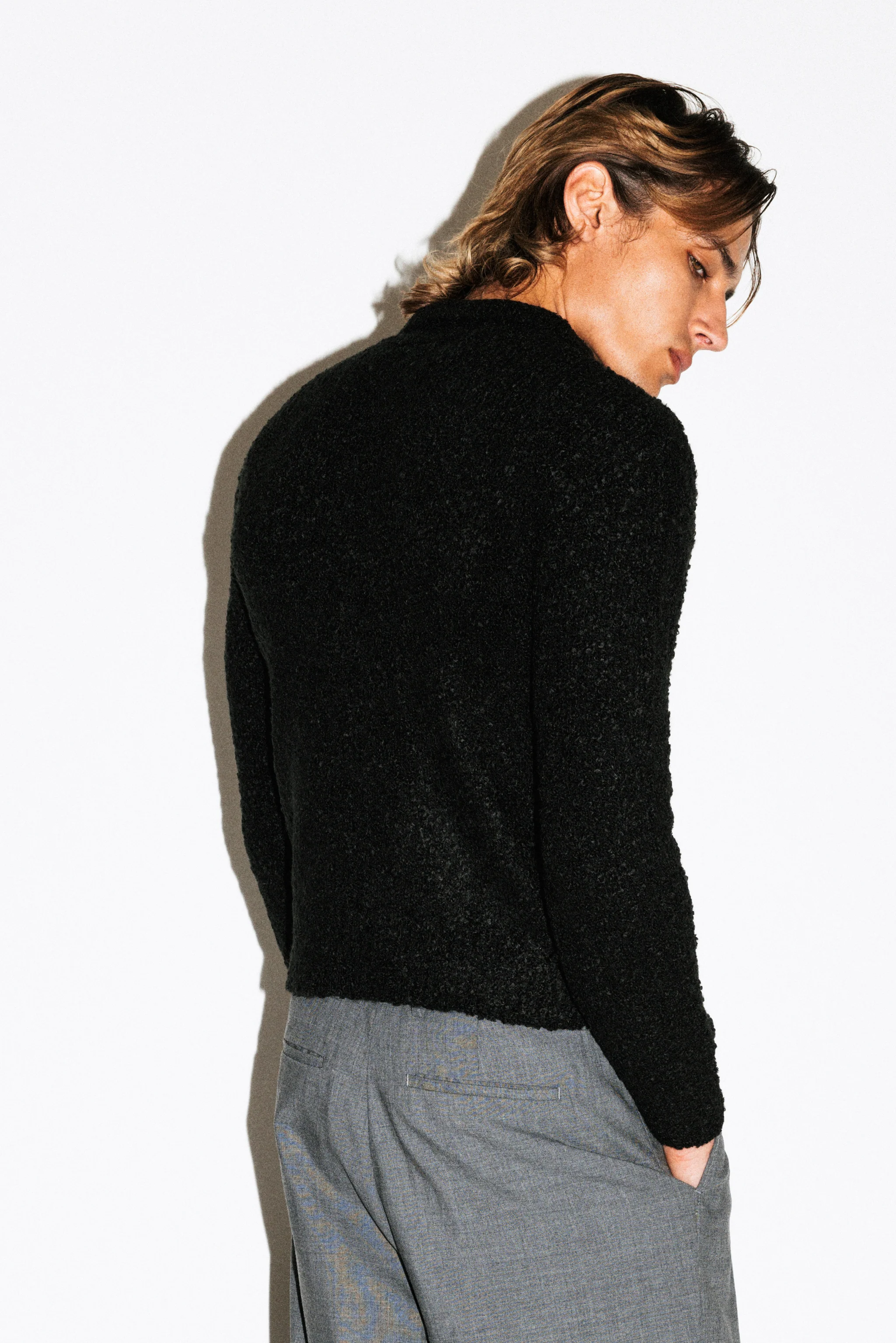 Hoover Textural Slim Zip Cardigan - Image 3