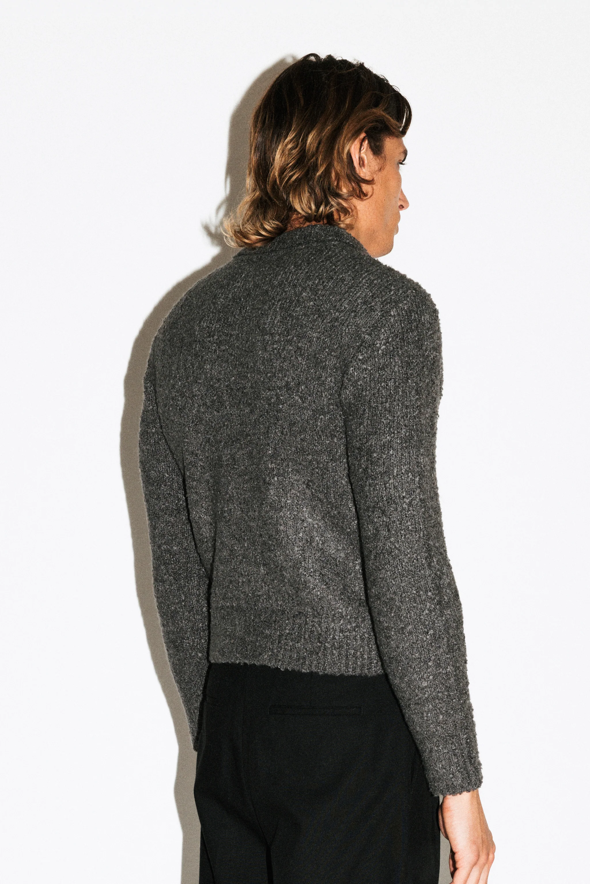Hoover Textural Slim Zip Cardigan - Image 7