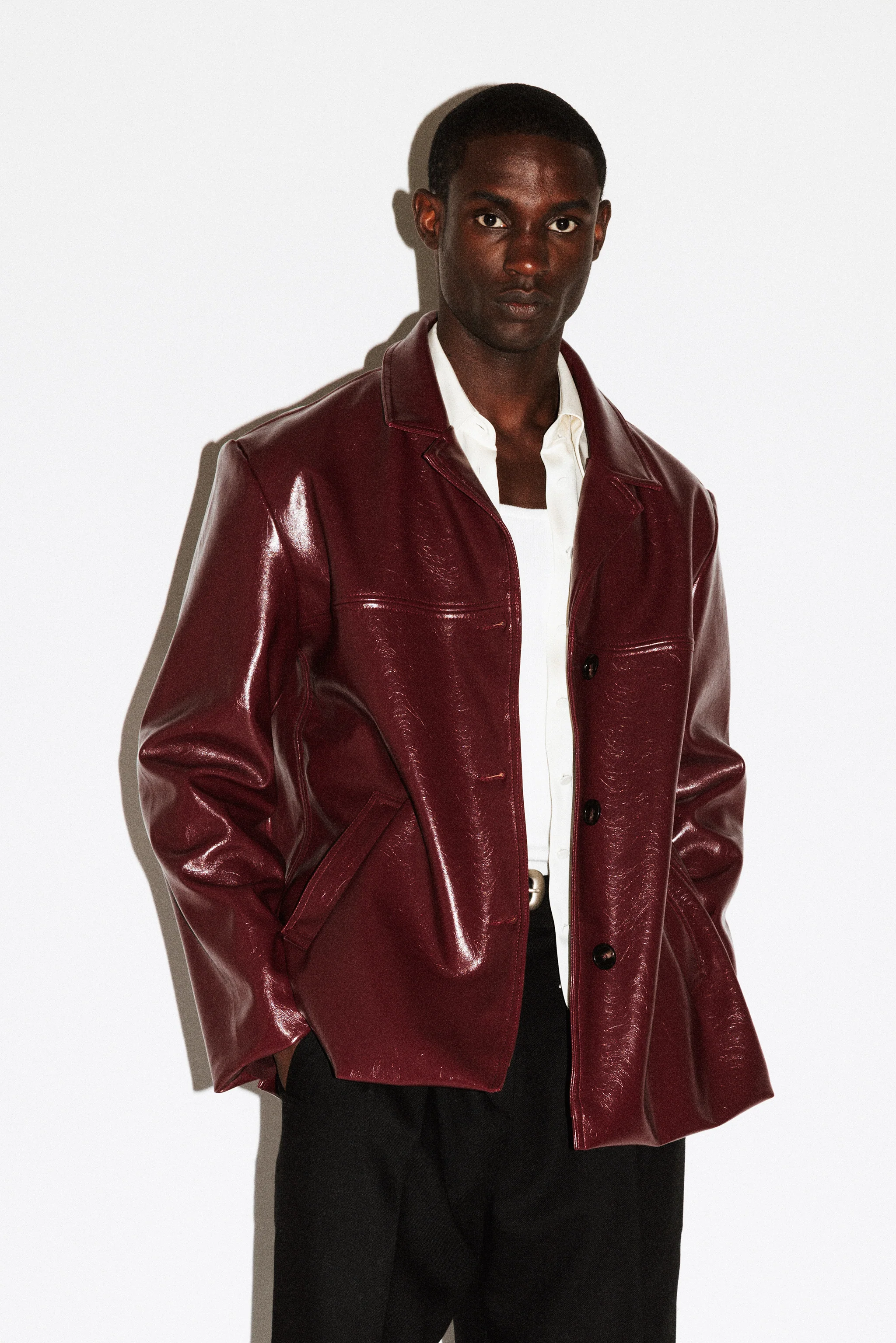 Wiltern Vegan Leather Blazer - Image 9
